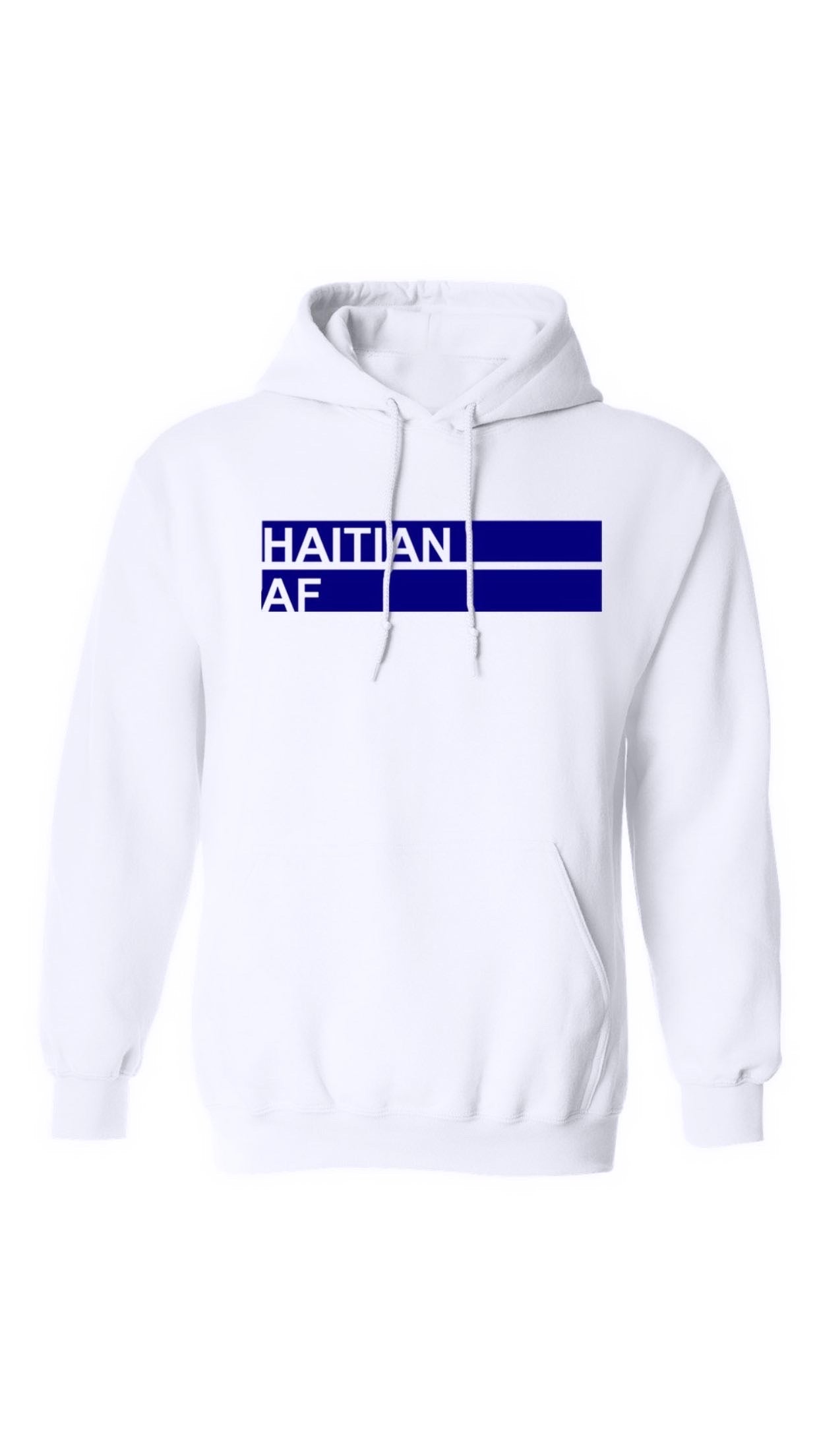 Haitian AF White & Blue Hoodie