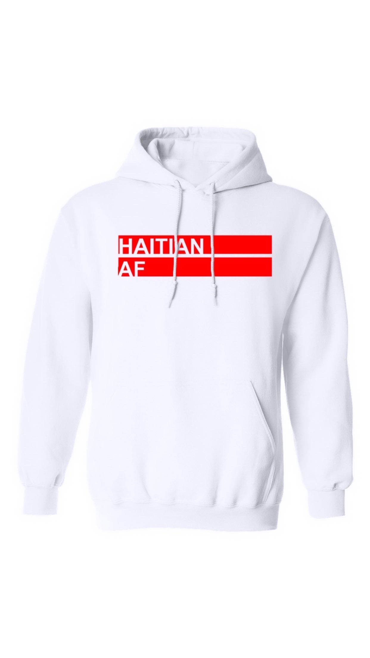 Haitian AF White & Red Hoodie